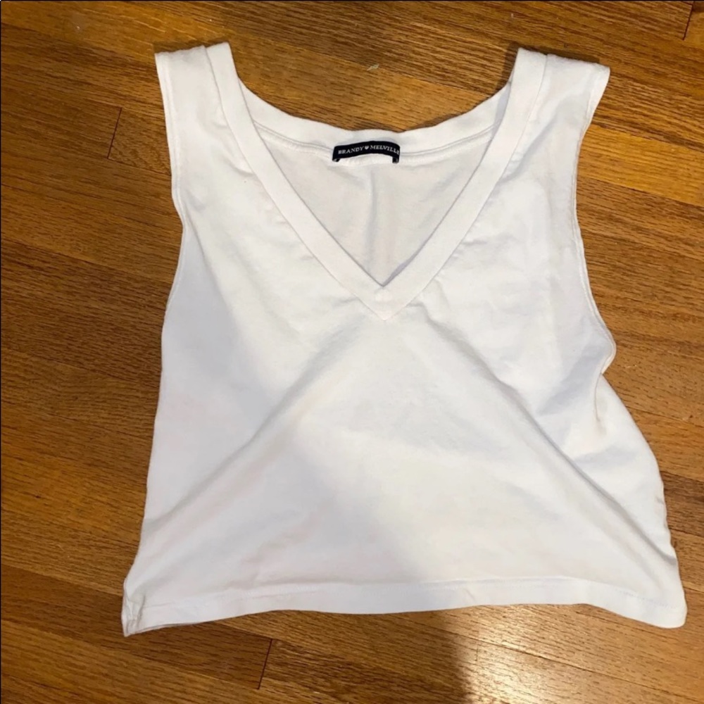 White Brandy V-neck tank